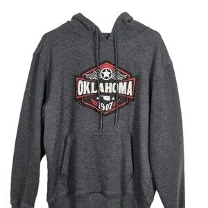 State Of Mine Oklahoma Unisex XL Gray Fleece Hoodie